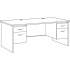 Lorell Mahogany Laminate/Charcoal Modular Desk Series Pedestal Desk - 2-Drawer (79140)