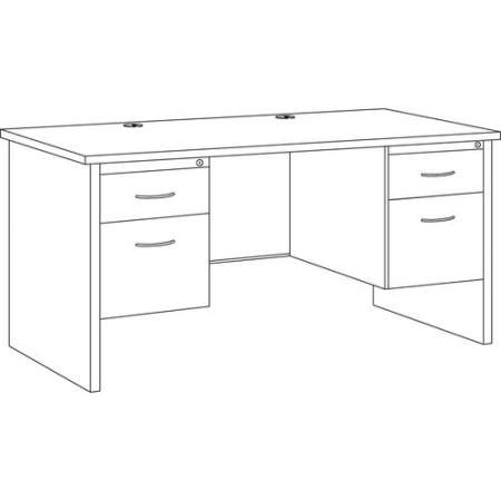Lorell Mahogany Laminate/Charcoal Modular Desk Series Pedestal Desk - 2-Drawer (79142)