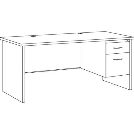 Lorell Walnut Laminate Commercial Steel Desk Series Pedestal Desk - 2-Drawer (79145)