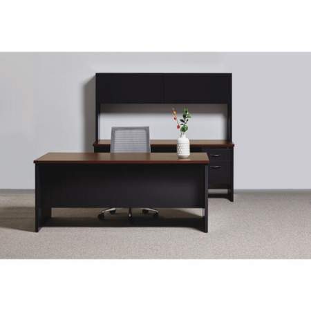 Lorell Walnut Laminate Commercial Steel Desk Series Pedestal Desk - 2-Drawer (79147)