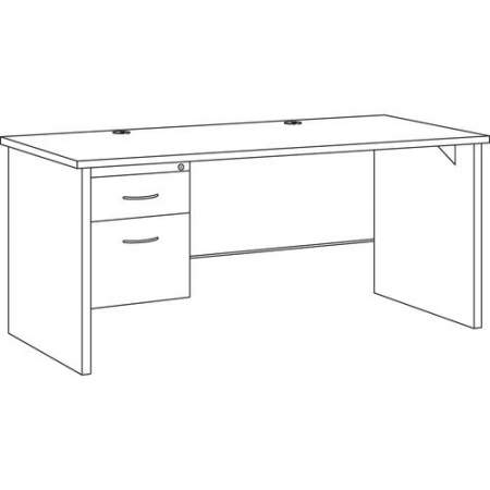 Lorell Mahogany Laminate/Charcoal Modular Desk Series Pedestal Desk - 2-Drawer (79152)
