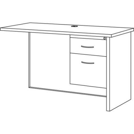 Lorell Mahogany Laminate/Charcoal Modular Desk Series Pedestal Desk - 2-Drawer (79154)