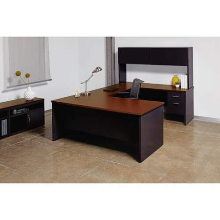 Lorell Walnut Laminate Commercial Steel Double-pedestal Credenza - 2-Drawer (79157)