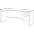 Lorell Mahogany Laminate/Charcoal Steel Right-pedestal Credenza - 2-Drawer (79162)