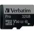 Verbatim 32GB Pro 600X microSDHC Memory Card with Adapter, UHS-I U3 Class 10 (47041)