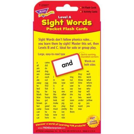 TREND Sight Words Level A Flash Cards (23027)