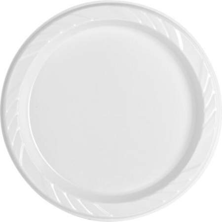 Genuine Joe Reusable Plastic White Plates (10329CT)