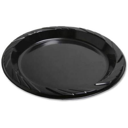 Genuine Joe Round Plastic Black Plates (10429CT)