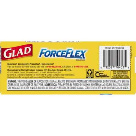 Glad ForceFlex Quick-Tie Medium Trash Bags (70403CT)