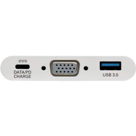 Tripp Lite USB C to VGA Multiport Video Adapter Converter w/ USB-A Hub, & USB-C PD Charging, Thunderbolt 3 Compatible, USB Type C to VGA, USB-C to VGA, USB Type-C to VGA (U44406NVUC)
