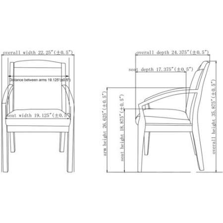 Lorell Sloping Arms Wood Guest Chair (20020)