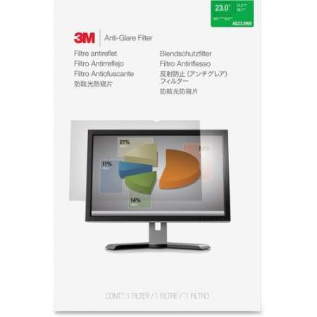 3M Anti-Glare Filter for 23 in Monitors 16:9 AG230W9B Clear, Matte
