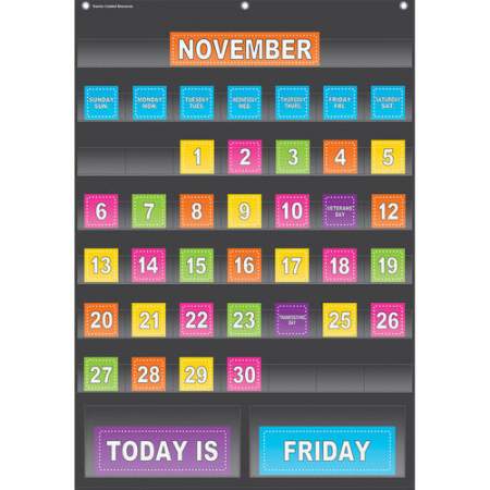 Teacher Created Resources Black Calendar Pocket Chart (20748)