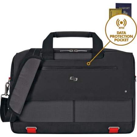 Solo Aegis Carrying Case (Briefcase) for 15.6" Notebook - Black, Red (PRO3004)