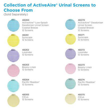 ActiveAire Low-Splash Deodorizer Urinal Screens by GP Pro (48261)