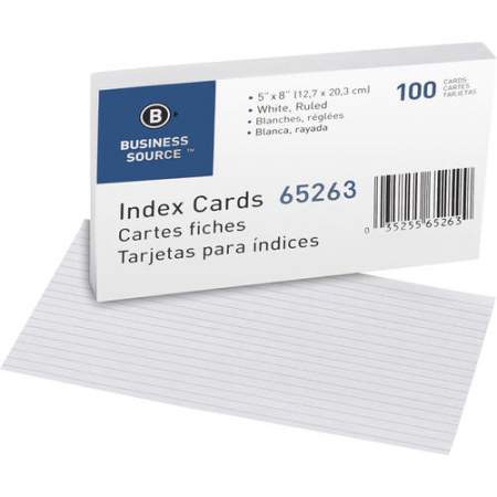 Business Source Ruled White Index Cards (65263BX)