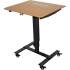 Lorell Mahogany Laminate Top Mobile Sit-To-Stand Table (99979)
