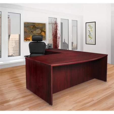 Lorell Prominence 2.0 Mahogany Laminate Right-Pedestal Credenza - 2-Drawer (PC2466RMY)