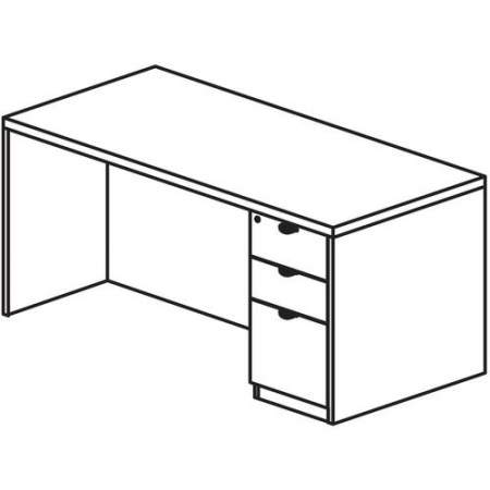 Lorell Prominence 2.0 Espresso Laminate Box/Box/File Right-Pedestal Desk - 3-Drawer (PD3060RSPES)