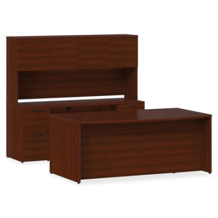 Lorell Prominence 2.0 Mahogany Laminate Double-Pedestal Desk - 5-Drawer (PD3066DPMY)