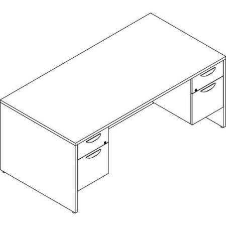 Lorell Prominence 2.0 Espresso Laminate Double-Pedestal Desk - 5-Drawer (PD3672DPES)