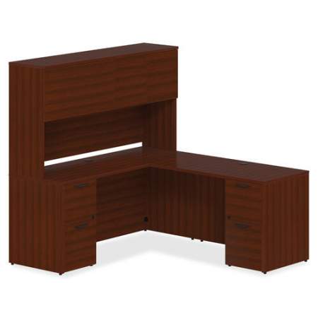 Lorell Prominence 2.0 Mahogany Laminate Double-Pedestal Desk - 5-Drawer (PD3672DPMY)