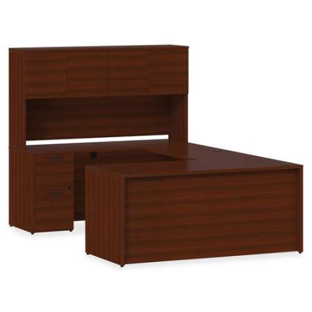 Lorell Prominence 2.0 Mahogany Laminate Double-Pedestal Desk - 2-Drawer (PD3672QDPMY)