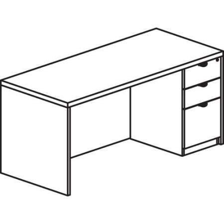 Lorell Prominence 2.0 Mahogany Laminate Box/Box/File Right-Pedestal Desk - 3-Drawer (PD3672RSPMY)