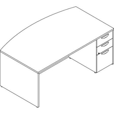 Lorell Prominence 2.0 Mahogany Laminate Box/Box/File Right-Pedestal Desk - 3-Drawer (PD4272RSPMY)