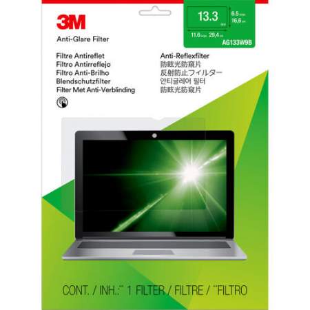 3M Anti-Glare Filter for 13.3 in Laptops 16:9 AG133W9B Clear, Matte