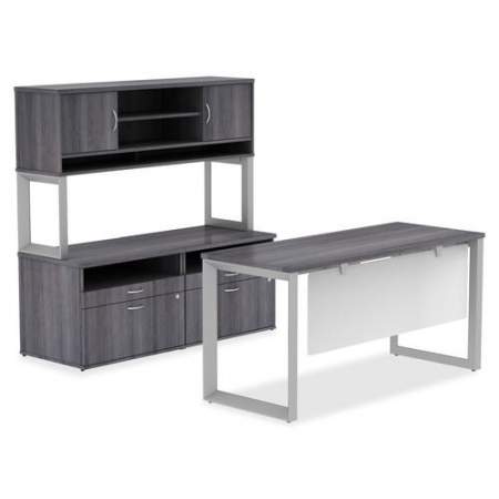 Lorell Relevance Series Charcoal Laminate Office Furniture Credenza - 2-Drawer (16213)