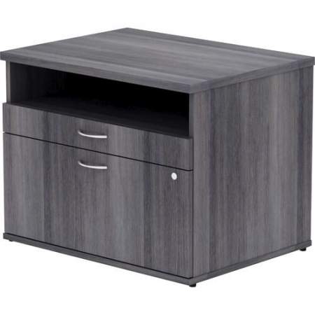 Lorell Relevance Series Charcoal Laminate Office Furniture Credenza - 2-Drawer (16213)
