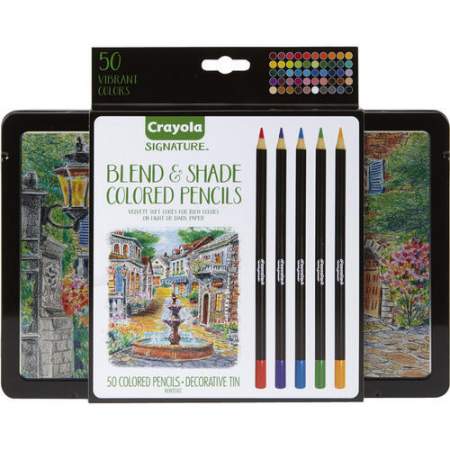 Crayola 50 Count Signature Blend & Shade Colored Pencils In Decorative Tin (682005)