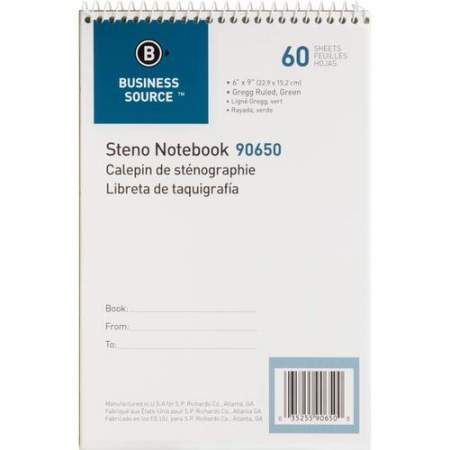 Business Source Green Tint Steno Notebook (90650PK)