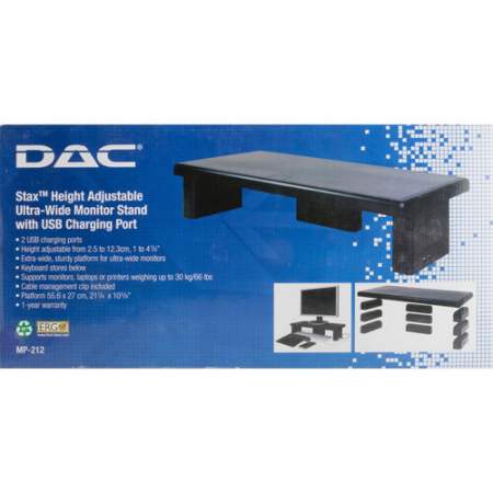 DAC Stax Ergonomic Height Adjustable Ultra Wide Monitor Stand (02238)