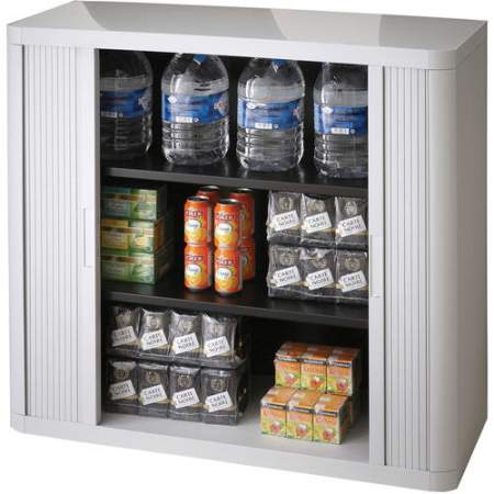 Paperflow easyOffice 41" Gray Storage Cabinet Top, Back, Base and Shelves (366014192352)