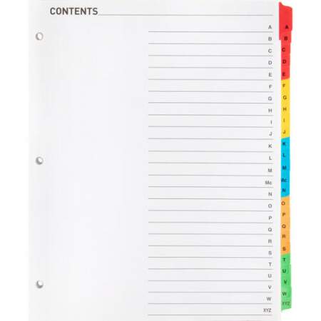 Business Source A-Z Tab Table of Contents Index Dividers (21905)