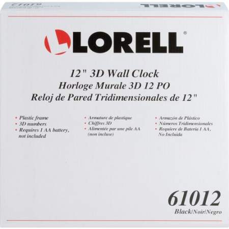 Lorell 11-5/8" Quiet Wall Clock (61012)