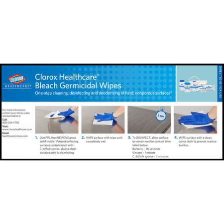 Clorox Healthcare Bleach Germicidal Wipes Refill (30359PL)