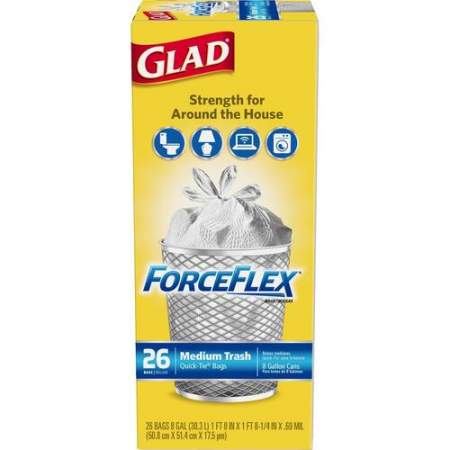 Glad ForceFlex 8-Gallon Quick-Tie Trash Bags (70403PL)