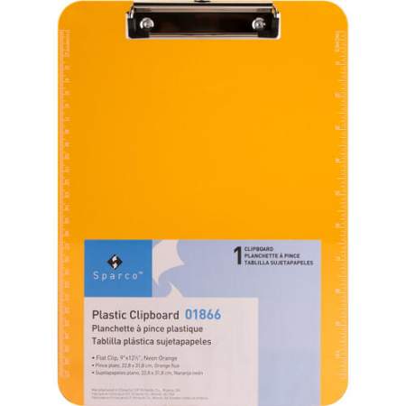 Business Source Flat Clip Plastic Clipboard (01866BD)