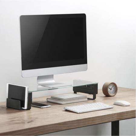 Lorell Single Shelf USB Glass Monitor Stand (99532)