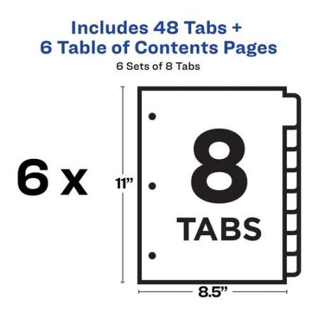 Avery 8-tab Custom Table of Contents Dividers (11822)