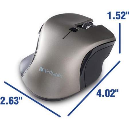 Verbatim USB-C Wireless Blue LED Mouse - Graphite (70245)