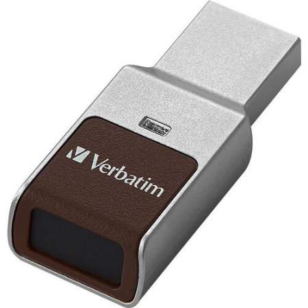 Verbatim 32GB Fingerprint Secure USB 3.0 Flash Drive with AES 256 Hardware Encryption - Silver (70367)