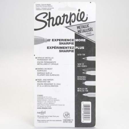 Sharpie Metallic Ink Chisel Tip Permanent Markers (2089631)