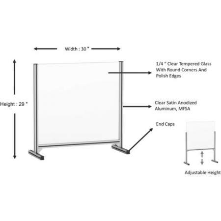 Lorell Adjustable Glass Protective Barrier (55674)