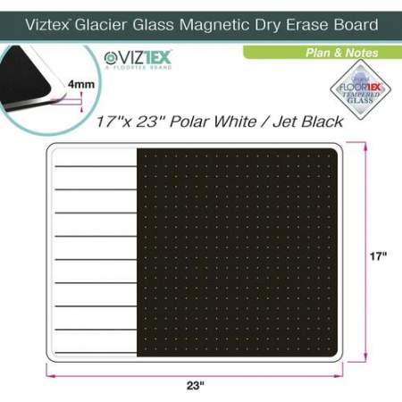 Floortex Viztex Dry-erase Magnetic Glass Whiteboard - Polar White (FCVGM1723WP)