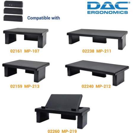 DAC Stax Monitor Riser Block Kit with 2 USB Charging Ports (02270)