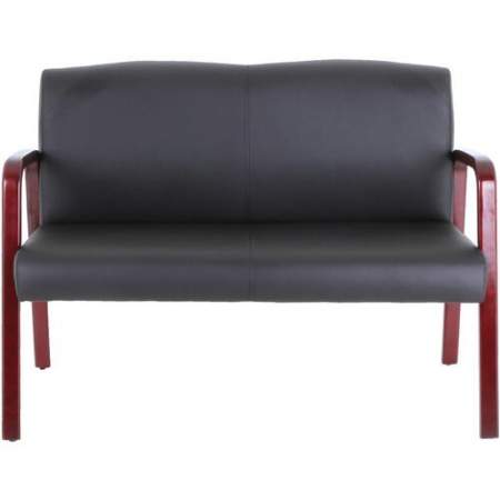 Lorell Wood & Leather Love Seat (40211)